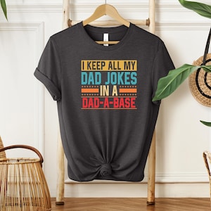 男性用おもしろダジャレシャツ、ダジャレは全部ダダベースTシャツに詰め込んでいます、オタクな父の日プリントシャツ、お父さんへのプレゼント、ダジャレTシャツ