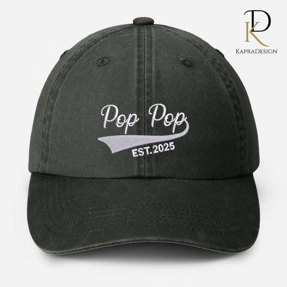 World's Best Poppop Low Profile Cotton Baseball Cap - Embroidered Black Adjustable Hat - View #6