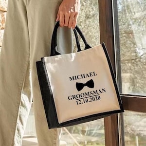 Benutzerdefinierte Name / Initialen Monogramm Einkaufstasche, personalisierte Canvas gedruckt Tasche, Brautjungfer Geschenk, Hochzeit Tote, kundenspezifische Einkaufstasche, Geschenk für sie