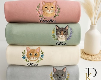Felpa con muso di cane ricamato personalizzato, ritratto di animale domestico da maglione fotografico con nome, maglione personalizzato per amanti degli animali, regali commemorativi per proprietari di animali domestici