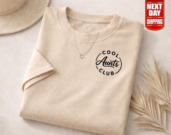 Camiseta divertida do Clube das Tias Legais, Camiseta com estampa "Futura Tia", Camiseta para presente de tia recém-nascida, Presente para anúncio de gravidez para tia, Camiseta para a melhor tia