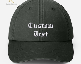 Custom Text Embroidered Hat, Personalised Baseball Cap with Your Words, Custom Dad Hat Gift, Workwear Adjustable Unisex Hat, Hat for Him Her