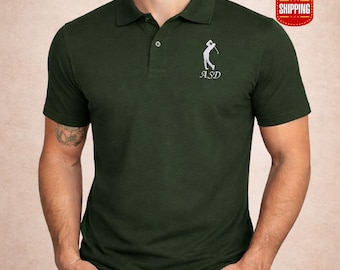 Personalised Name Golf Polo Shirt, Embroidered Golfer Monogram Shirt Gift, Custom Golf Sports Lovers Shirt, Fathers Day Gift for Dad