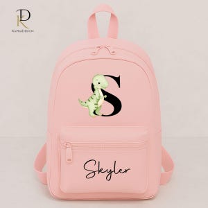 Personalised Dinosaur Rucksack, Custom Dino Backpack with Name, Kids Printed School Bag, T-Rex Adventure Bag, Back to School Gift for Boys