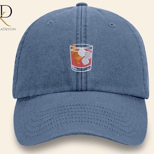Negroni Cocktail Hat, Vintage Baseball Cap for Cocktail Lovers, Embroidered Dad Hat, Bartender Gift, Drink Lover Cap, Summer Hats for Adults