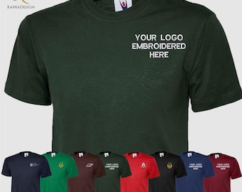 Custom Embroidered T-Shirt, Personalised Logo and Text T-Shirt, Customised Design Monogram Shirts, Workwear Tops, Special Gift for Boyfriend