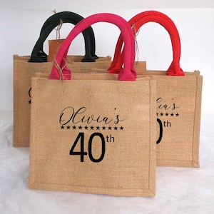 Personalised Birthday Party Tote Bags, Custom Party Favour Bag, 21st 30th 40th 50th Birthday Gifts, Reusable Shopping Bag, Birthday Gifts