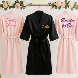 Personalised Brides Robe, Custom Bridal Printed Robe with Name or Initials, Bridesmaid Gift, Bride to Be Hen Party Robe, Bridal Shower Gifts