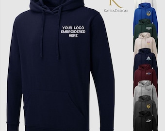 Custom Logo Embroidered Hoodie, Your Own Business Logo Monogram Hoodie, Personalized Workwear Jumpers, Company Uniform, Gift for Employees