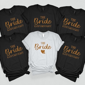 Personalised Bride Squad Shirts, Custom Hen Party Printed T-Shirts, Bridesmaid Hen Night Matching Wedding Party Shirts, Bachelorette Gifts