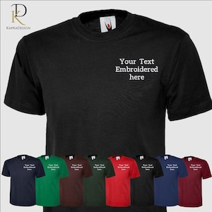 Custom Embroidered Shirt, Personalised Text and Logo T-Shirt, Customised Name Monogrammed Shirts, Company Name Shirts, Gifts for Him/Hers