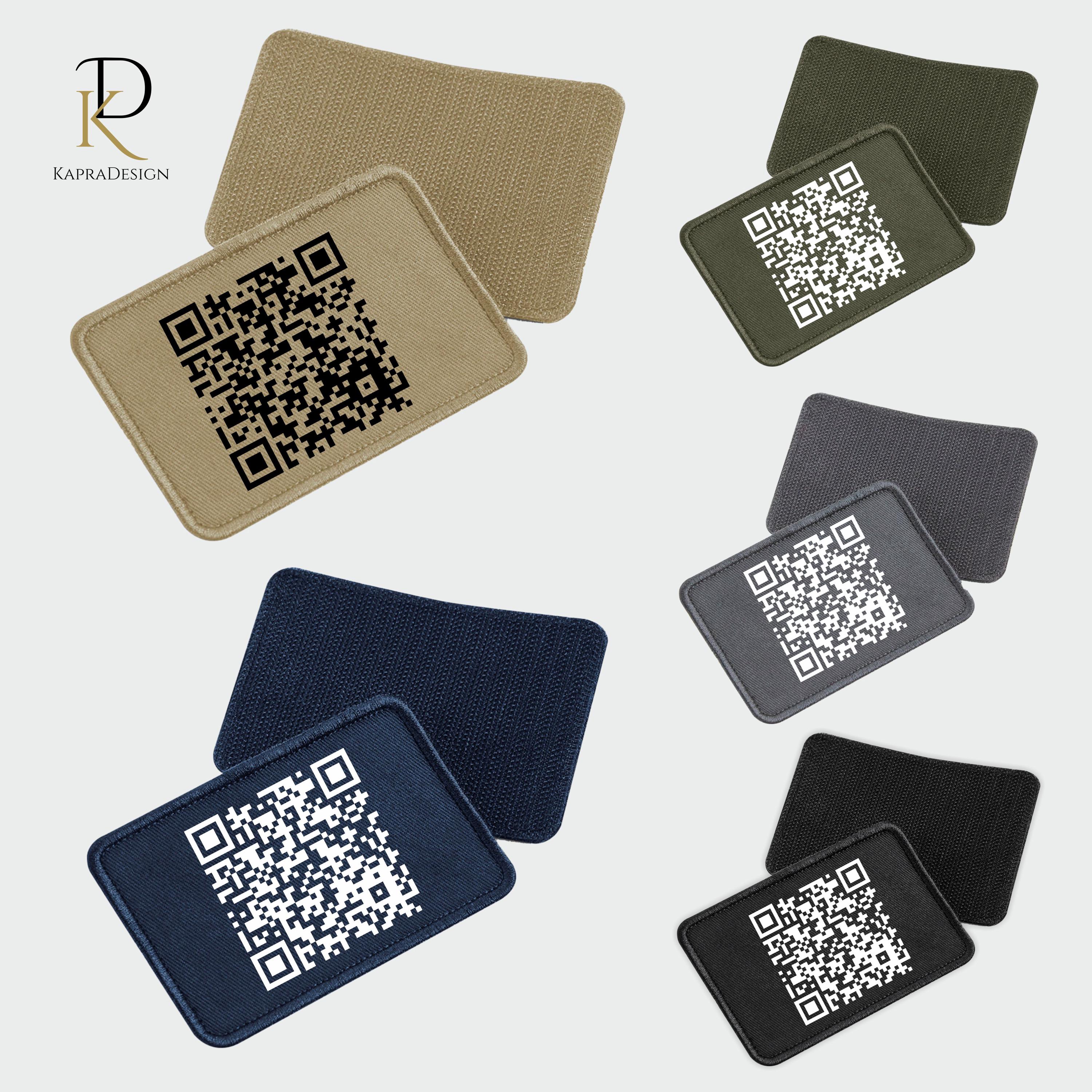Personalised QR Code Patch, Scannable Social Media QR Codes Patches, Custom Printed Graphics Sign Patch, Websites or Songs QR Code Patches