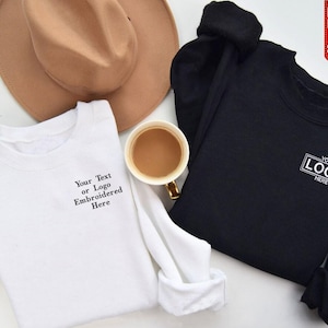 Personalised Embroidered Sweatshirt, Custom Text/Quote On Left Brest Design, Matching Unisex Jumpers, Your Designs Monogram, Easter Gifts