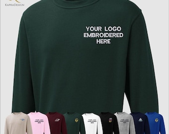 Personalised Embroidered Sweatshirt, Custom Logo/Text Monogram Sweater, Your Business Designs Jumpers, Team Matching Tops, Gift for His/Hers