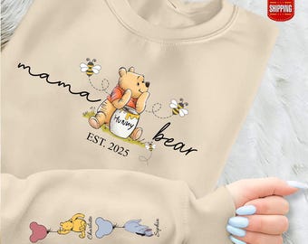 Personalised Mum Sweater with Children's Names. Mama Bear Sweatshirt. Jumpers for New Mom. Mama Bear Jumper. Mother's Day Gift for Mom
