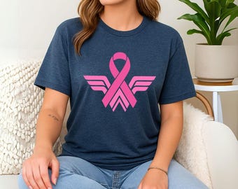 Cancer Ribbon Shirt for Womens, Breast Cancer Awareness Tee, Support Squad Group Printed Shirts, Warrior Gift for Her, Survivor T-Shirt
