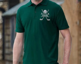 Polo de golf con monograma personalizado, polo de golf para hombre con nombre bordado personalizado, polo deportivo para golfistas, el mejor regalo de golf para tu novio.