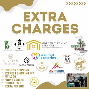 Extra Charges for Logo, Sketch, Express Shipping, Sleeve Customizations