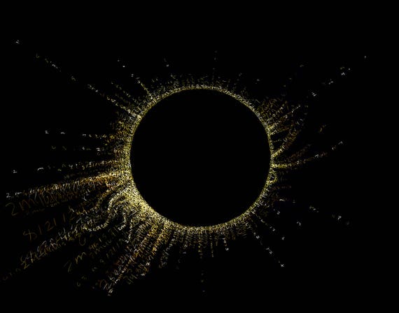 solar eclipse 20x30 canvas print etsy