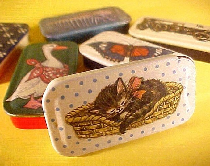 Vintage Potpourri Press Tiny Tin Pill Box Lot Etsy