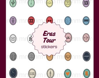 Taylor Eras Tour Stamp Clipart PNG, SVG, PDF Digital Download Digital File Instant Download Sublimation Music Pop Star Icon Digital Stickers