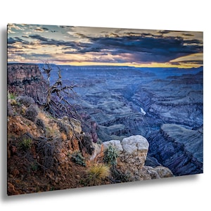 Grand Canyon Print - Boho Wall Art South Rim Sunset Photo on Premium Paper, Ready to Hang Canvas, Acrylic, or Metal National Park Decor