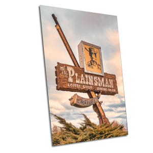 Route 66 Neon Sign Photo: The Plainsman Coffee Shop Diner Print, Retro Wall Art, Holbrook AZ Decor, Vintage Photography Decor