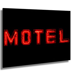 Retro Motel Neon Sign Photography Print: Vintage Americana Wall Art
