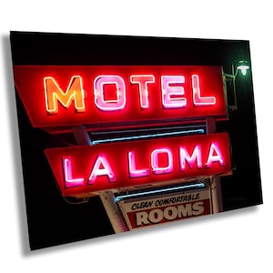 Vintage La Loma Motel Neon Sign Art Print - Route 66 Photography