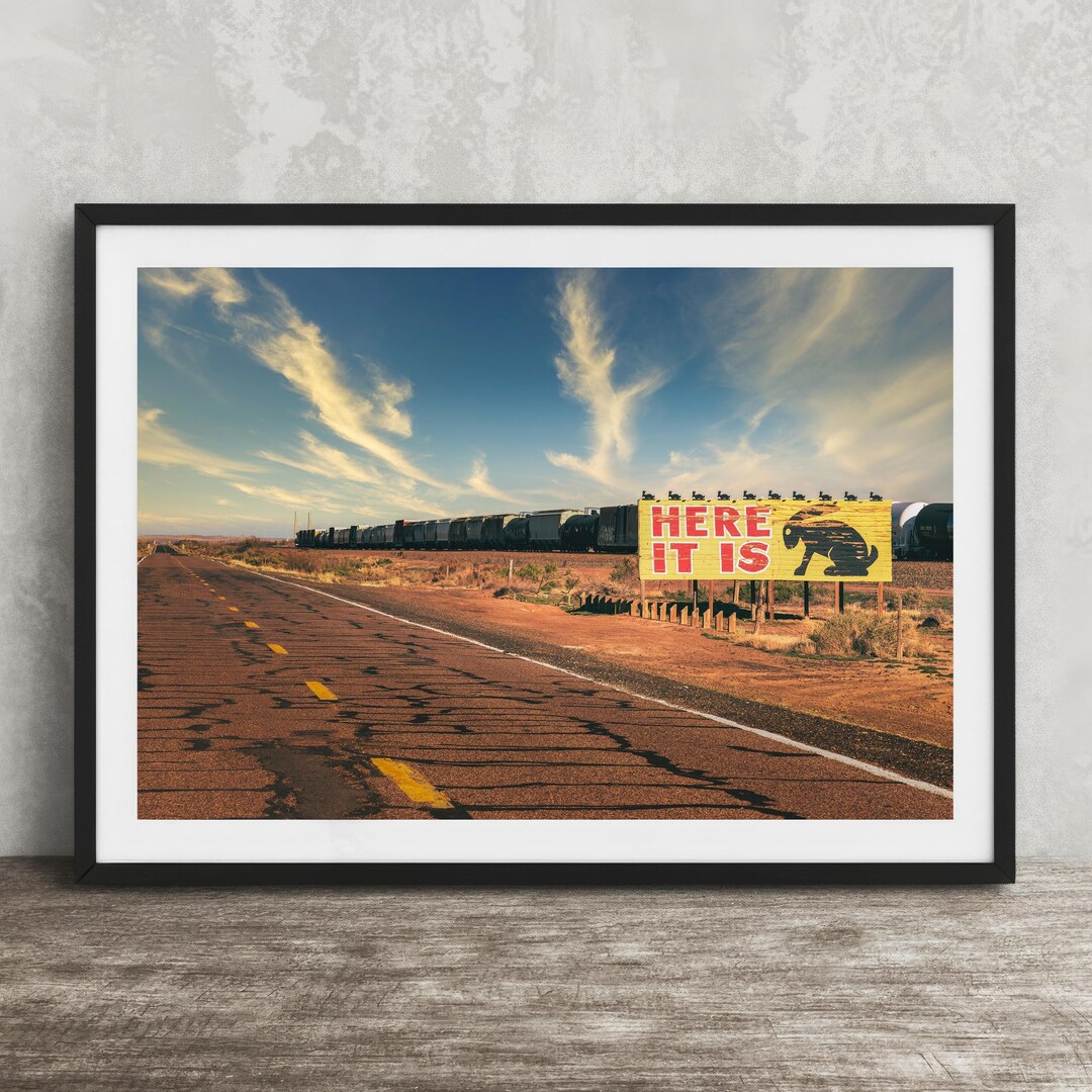 Route 66 Rabbit Arizona Route 66 Jack Rabbit Trading Post Print: Desert Highway Sunset ...