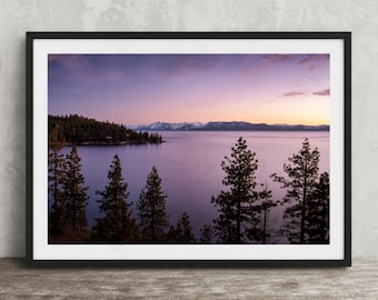 Lake Tahoe Sunset Large Wall Art Print: Nature Landscape Photography