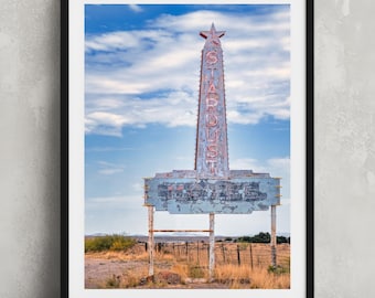 Stardust Motel Marfa Photo Print: Vintage West Texas Neon Sign Wall Art Decor