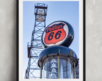 Phillips 66 Gas Pump Print: Vintage Route 66 Tulsa Wall Art Photography