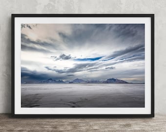 Bonneville Salt Flats Print: Utah Desert Photography, Land Speed Wall Art