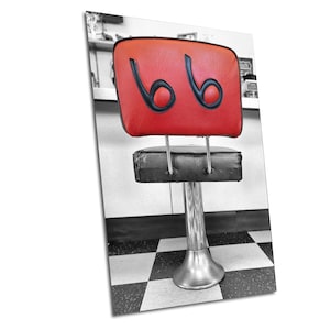 Route 66 Diner Seat Canvas Print | Retro Kitchen Decor & Nostalgic Restaurant Photography Art
