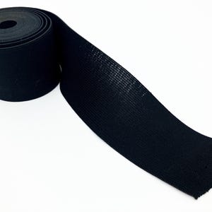 Black Elastic Notion Band – 2 1/4 Inch Wide | Premium Stretch Trim for Sewing & Crafting Projects