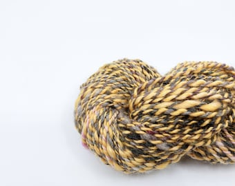 Hand Spun Wool Bulky Weight Yarn- Yellow Jacket