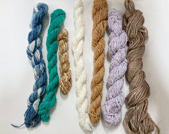 Cotton and Bamboo Hand Spun Yarns (7 Pack)