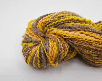 Wool Spiral Art Yarn- Fall Latte Sparkle