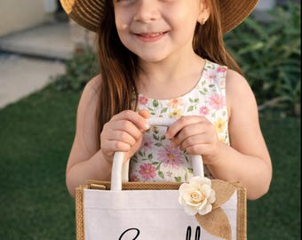 Personalised Kids Handbag,flower girl gifts,kids beach bag,personalised gift,small gifts for kids,Customized Bridesmaid Gifts
