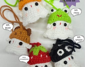 Handmade Crochet Ghost And Pumpkin Car Charm, Crochet Ghost Car Hanging, Ghost Car Charm, Halloween Car Accessory, Halloween Gift