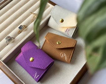 Mini Gym Ring Holder, Travel Jewelry Box,faux suede, Ring Holder Gift Travel Jewelry Case  Ring Holder Bridesmaid Gift Wedding Gift