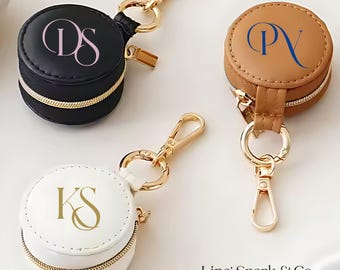 Mini Gym Ring Holder Travel Jewelry Box,Leather Ring Holder, Gift Travel Jewelry Case Keychain Ring Holder Bridesmaid Gift Wedding Gift