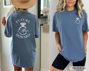 Custom Future Mrs Shirt, Engaged Shirt, Trendy Comfort Colors Pocket Shirt, Engagement Gift, Custom Future Mrs. T-Shirt, Fiancee Shirt, Gift