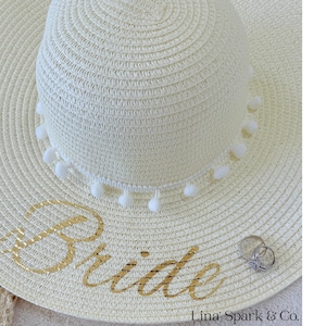 Custom Floppy Beach Hat ,Bachelorette Trip Honeymoon Wedding, Bridesmaid Sun Hat, Girls Trip Beach Hat, Personalized Newly Married Honeymoon