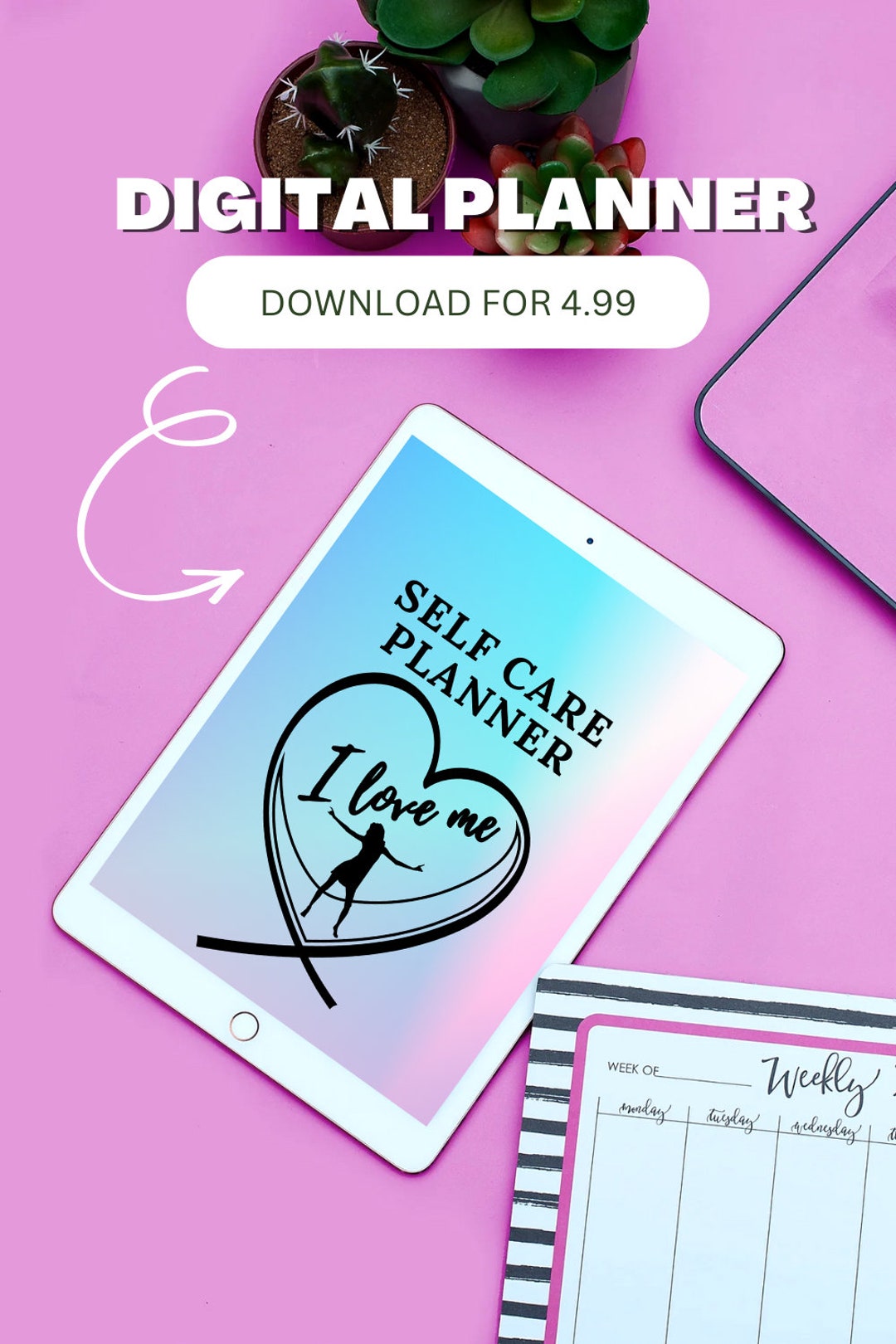Self Care Digital and Printable Planner - Etsy
