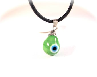 Green Ball Evil Eye Pendant Necklace