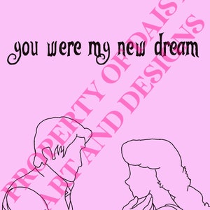 Verschlungener digitaler Kunstdruck “you were my new dream”.