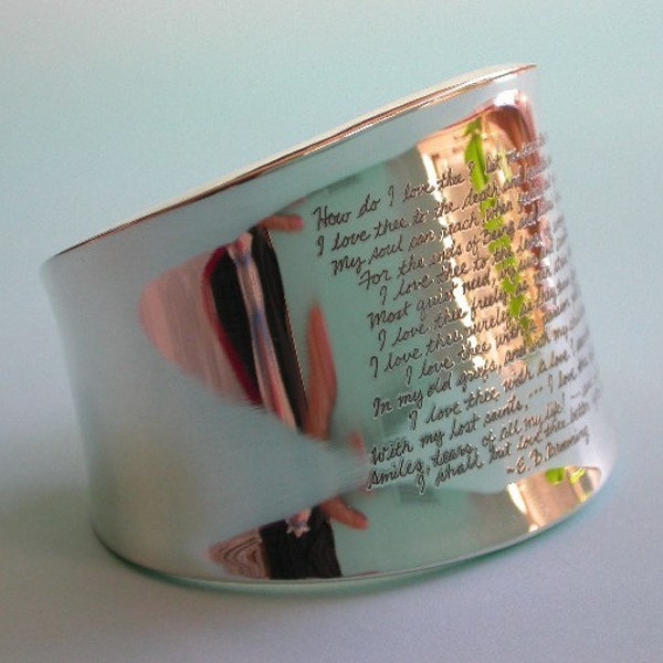 RESERVED for Tessa Parkinson - Sterling Silver Wide Cuff Bracelet - Custom Inscribed