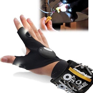 Geschenke für Männer Papa MAGNETIC WRISTBAND 2 in 1 Handschuh Fackel, Werkzeuge Gürtel Gadget, Geburtstagsgeschenke für Männer Väter Ehemänner Freunde Jugendliche USB